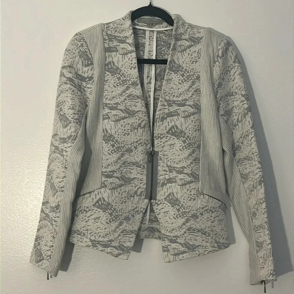 Emil Rutenberg | gray & white blazer/jacket Women’s size 6 textured vintage - Picture 1 of 11